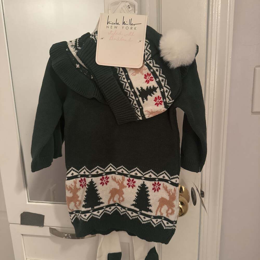 18months Nicole Miller Christmas outfit with hat
